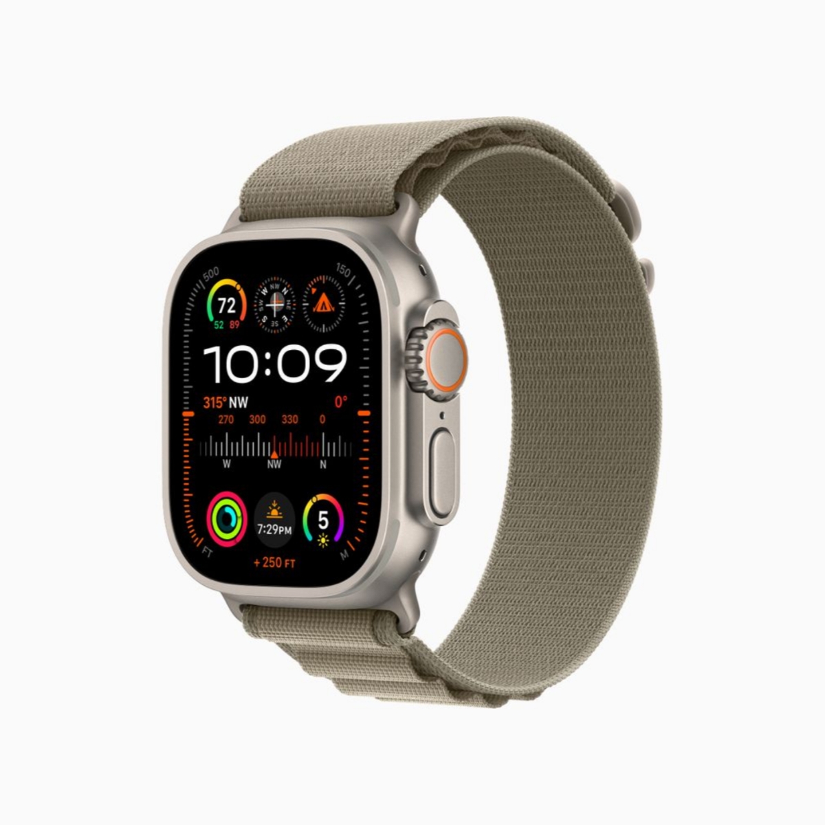 Apple Watch Ultra 2 GPS + Cellular, 49 mm-es titántok alpesi pánt olíva