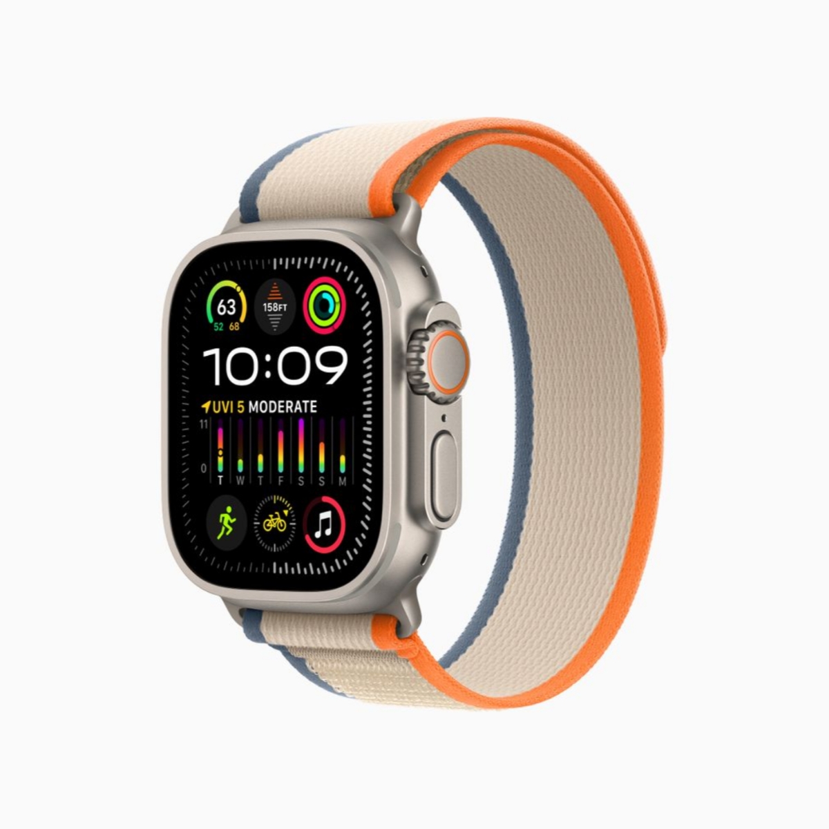 Apple Watch Ultra 2 GPS + Cellular, 49 mm-es titántok terep pánt narancs-bézs