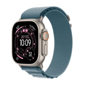 APPLE Watch Ultra 3 GPS+Cellular, 49mm-es natúr titántok, világoskék alpesi pánt - L