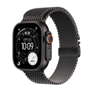 Apple Watch Ultra 3 GPS+Cellular, 49mm-es fekete titántok, fekete titán milánói szíj