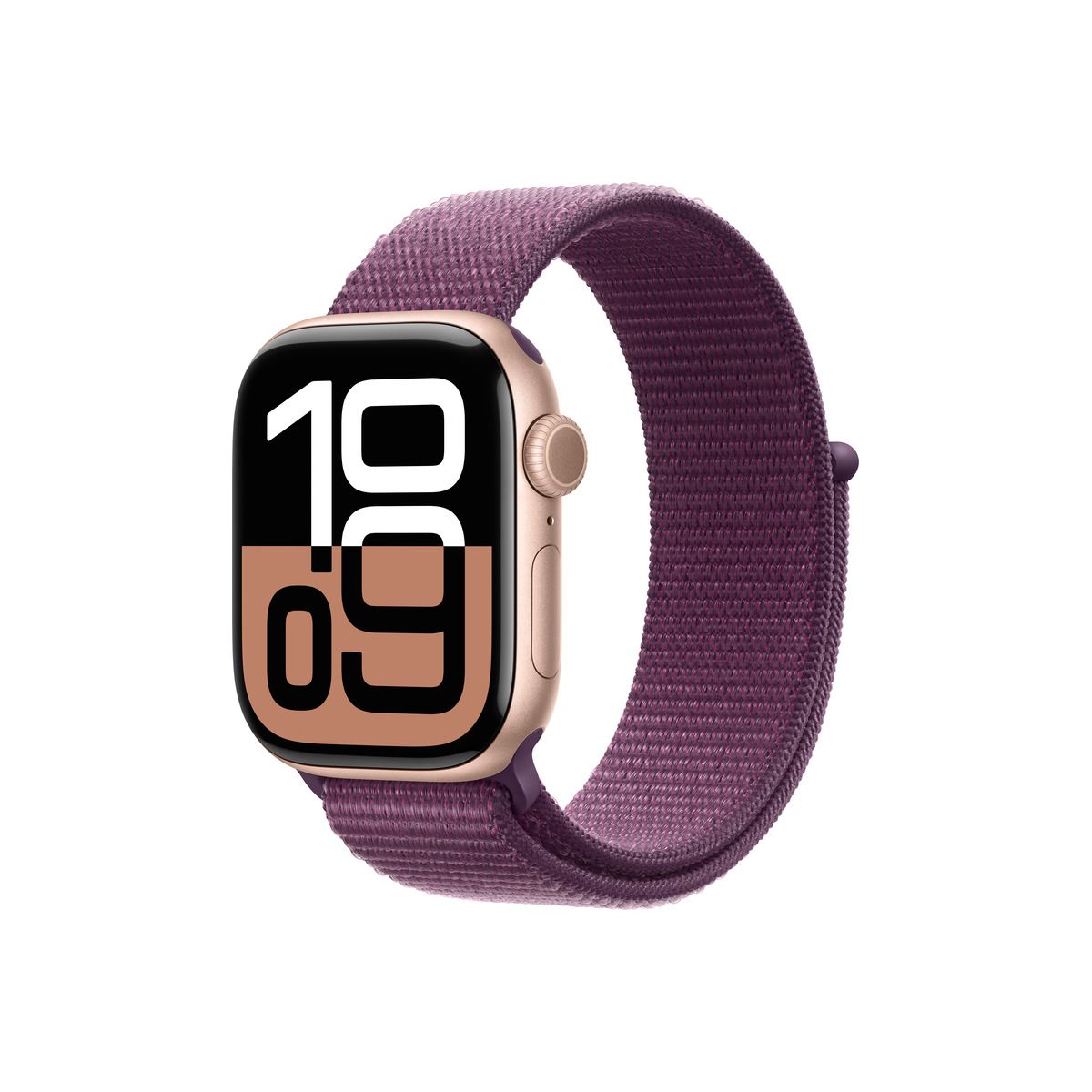 Apple Watch Series 10 GPS + Cellular – 46 mm-es rozéarany alumíniumtok, szilva sportpánt
