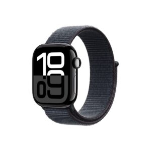 Apple Watch Series 10 GPS + Cellular – 46 mm-es kozmoszfekete alumíniumtok, tinta sportpánt