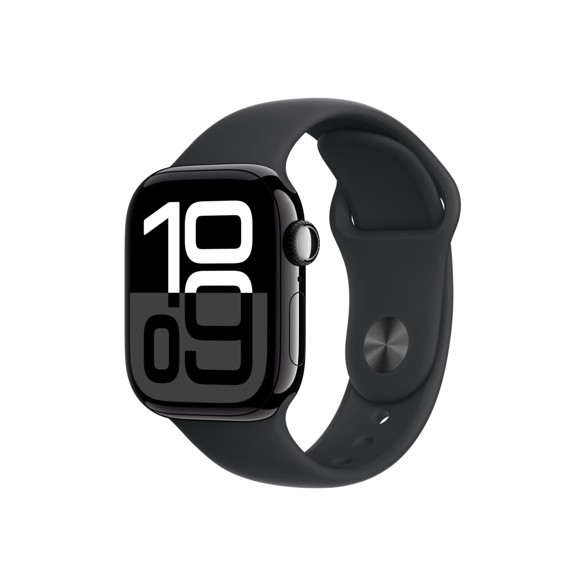 Apple Watch Series 10 GPS – 46 mm-es kozmoszfekete alumíniumtok, fekete sportszíj
