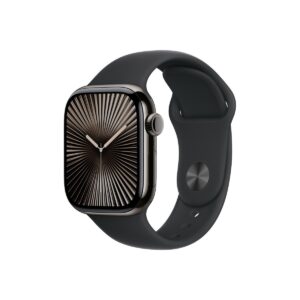 Apple Watch Series 10 GPS + Cellular – 42 mm-es palaszürke titántok, fekete sportszíj