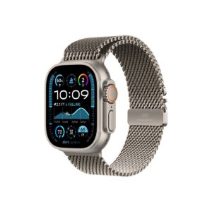 Apple Watch Ultra 2 GPS + Cellular – 49 mm-es natúr titántok, natúr titán milánói szíj