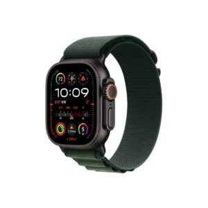 Apple Watch Ultra 2 GPS + Cellular – 49 mm-es fekete titántok, sötétzöld alpesi pánt