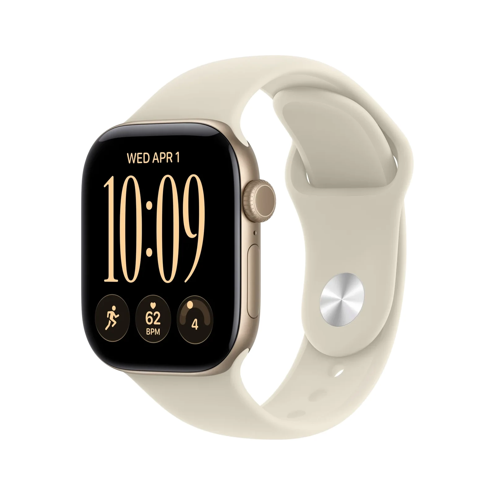 Apple Watch Series 12 GPS, 42 mm, világos arany alumíniumtok, Tengerészkék Solo Loop