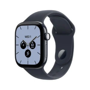 Apple Watch Series 12 GPS + Cellular, 42 mm, éjszakakék kerámiatok, Burgundi kockás Sport Loop