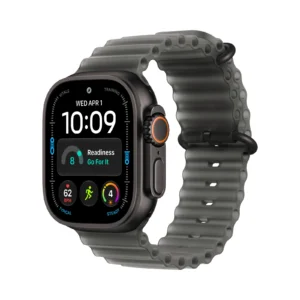 Apple Watch Ultra 4 GPS + Cellular, 49 mm, fekete titántok, Áttetsző fekete Ocean Band