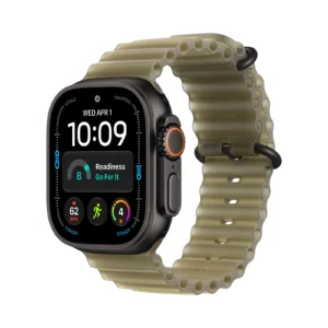 Apple Watch Ultra 4 GPS + Cellular, 49 mm, fekete titántok, Áttetsző moszatzöld Ocean Band