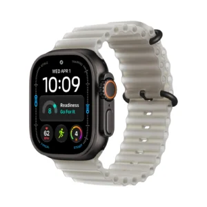 Apple Watch Ultra 4 GPS + Cellular, 49 mm, fekete titántok, Áttetsző szürke Ocean Band