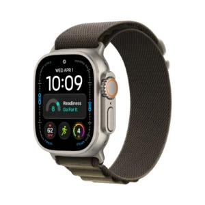 Apple Watch Ultra 4 GPS + Cellular, 49 mm, natúr titántok, Sötét olíva Alpine Loop