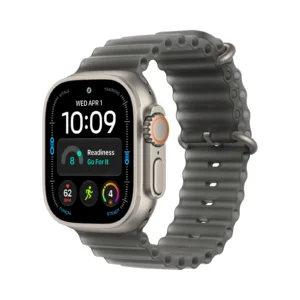 Apple Watch Ultra 4 GPS + Cellular, 49 mm, natúr titántok, Áttetsző fekete Ocean Band