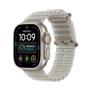 Apple Watch Ultra 4 GPS + Cellular, 49 mm, natúr titántok, Áttetsző szürke Ocean Band