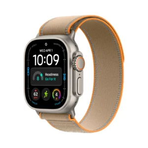 Apple Watch Ultra 4 GPS + Cellular, 49 mm, natúr titántok, Homokszín Trail Loop